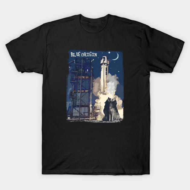 blue origin  launch T-Shirt by ElArrogante